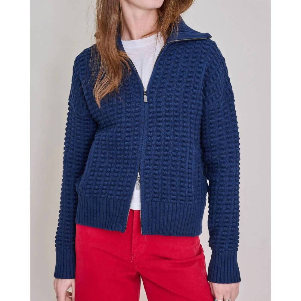NEW KINROSS bobble cardigan in navy